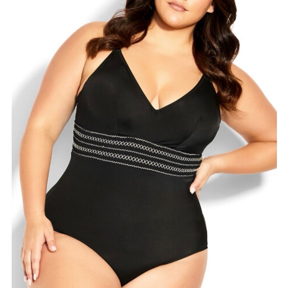 City Chic Black One Piece Swimsuit